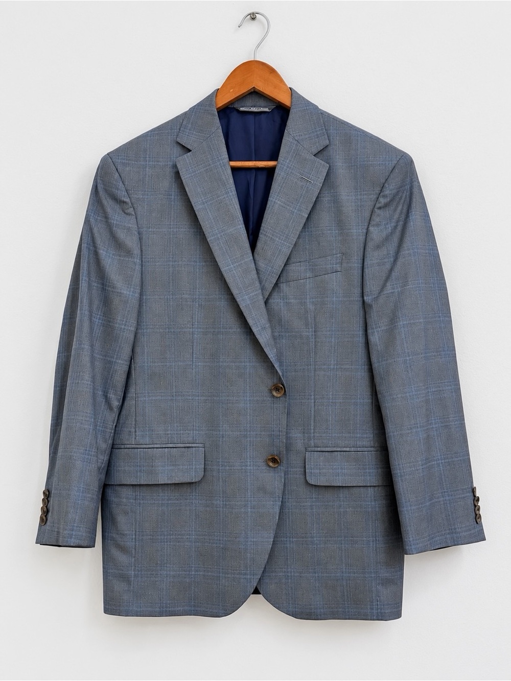 Jack Victor 42S Loro Piana Super 130s Wool Plaid Sport Coat Blazer